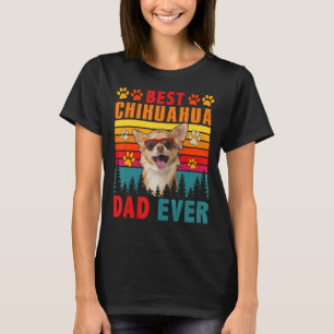 Vintage Retro Best Chihuahua Dad Ever Cute Dog Sun T-Shirt