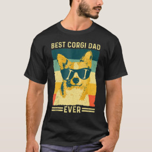 Vintage Retro Best Corgi Dad Ever Father's Day Dog T-Shirt