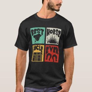 Vintage Retro Best Cute Horse Uncle Ever Farmer T-Shirt
