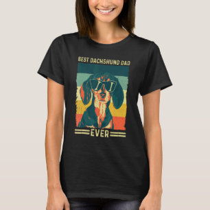 Vintage Retro Best Dachshund Dad Ever Father's Day T-Shirt