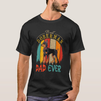 Vintage Retro Best Doberman Dad Ever Cute Dog   Ow T-Shirt