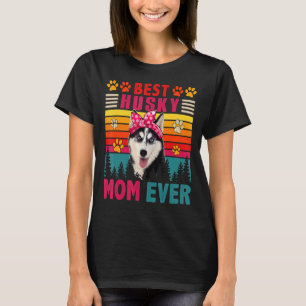 Vintage Retro Best Husky Mum Ever Cute Dog Headban T-Shirt