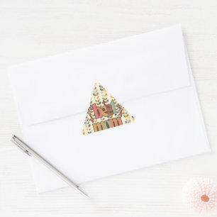 Vintage Retro Best Mum Triangle Sticker