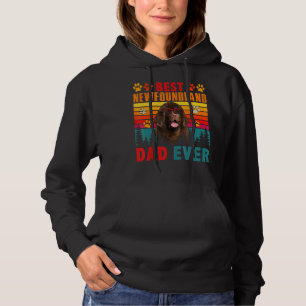 Vintage Retro Best Newfoundland Dad Ever Cute Dog Hoodie