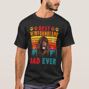Vintage Retro Best Newfoundland Dad Ever Cute Dog T-Shirt