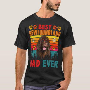 Vintage Retro Best Newfoundland Dad Ever Cute Dog T-Shirt
