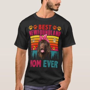 Vintage Retro Best Newfoundland Mum Ever Cute Dog T-Shirt
