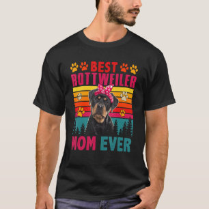 Vintage Retro Best Rottweiler Mum Ever Cute Dog He T-Shirt