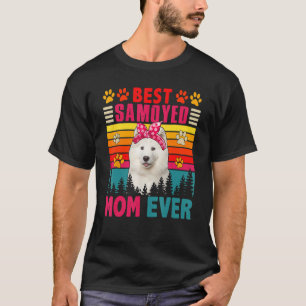 Vintage Retro Best Samoyed Mom Ever Cute Dog Headb T-Shirt