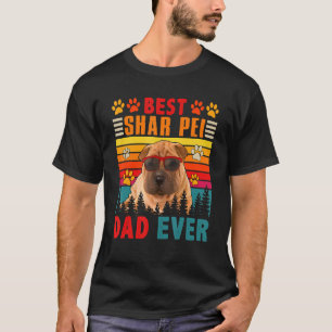 Vintage Retro Best Shar Pei Dad Ever Cute Dog Sung T-Shirt