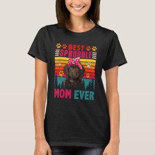 Vintage Retro Best Sproodle Mom Ever Cute Dog Head T-Shirt