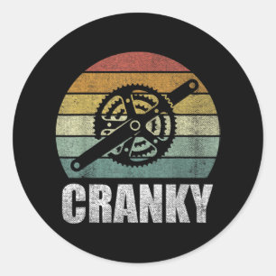 Vintage Retro Bicycle Cranky Gifts For Cycling Classic Round Sticker