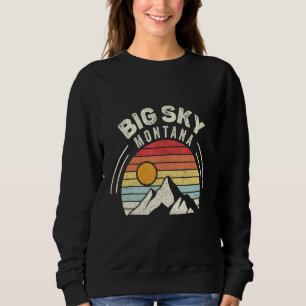 Vintage Retro Big Sky Montana Usa Ski Resort Sweatshirt