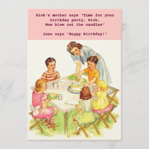Vintage Retro Birthday Party Invitation