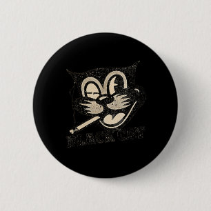 Vintage Retro Black Cat Smoking Halloween Gift 6 Cm Round Badge