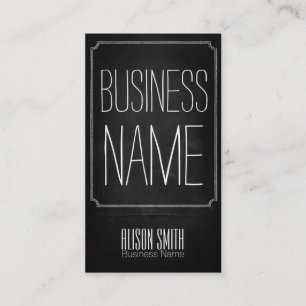 Vintage retro black chalkboard business card