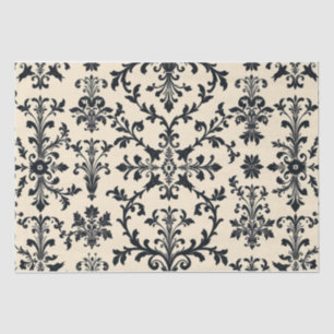 Vintage Retro Black toile de jouy Tissue Paper