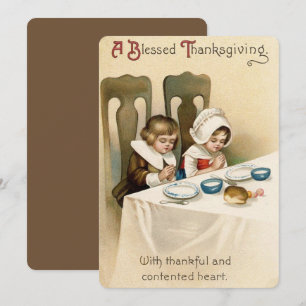 Vintage Retro Blessed Thanksgiving Holiday Card