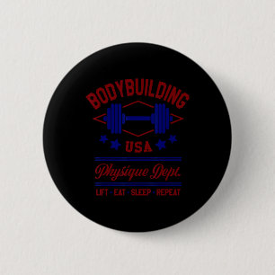 Vintage Retro Bodybuilding Gym For Men And Women 6 Cm Round Badge