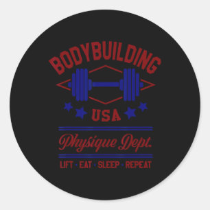 Vintage Retro Bodybuilding Gym For Men And Women Classic Round Sticker