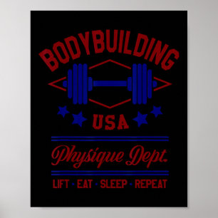 Vintage Retro Bodybuilding Gym For Men And Women  Poster