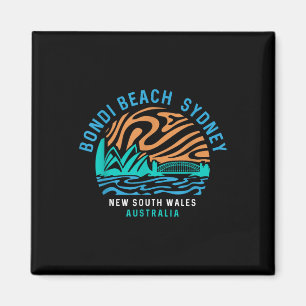 Vintage Retro Bondi Beach Sydney Australia Surfer Magnet