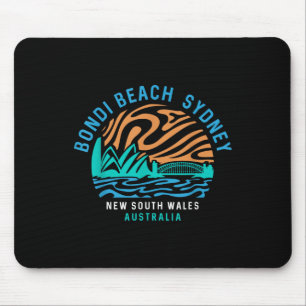 Vintage Retro Bondi Beach Sydney Australia Surfer Mouse Mat