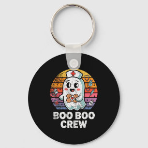 Vintage Retro Boo Boo Crew Nurse Halloween Nurses Key Ring