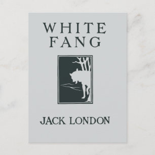 Vintage retro book cover White Fang Jack London Postcard