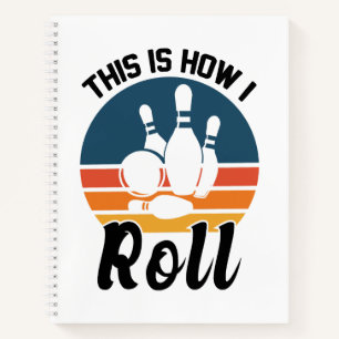 Vintage Retro Bowling Sports Team Quote Notebook