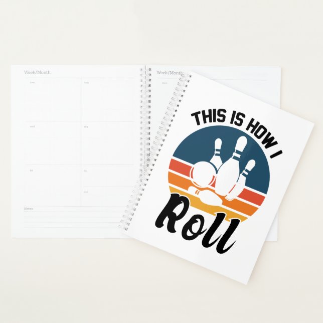 Vintage Retro Bowling Sports Team Quote Planner (Display)