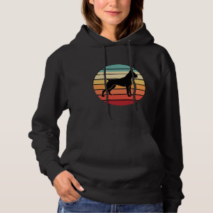 Vintage Retro Boxer Dog Sunset Silhouette Hoodie