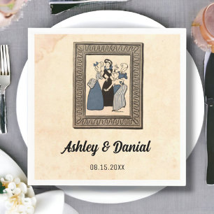 Vintage Retro Bride Funny Proposal Rustic Wedding Napkin