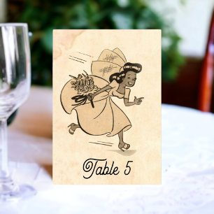 Vintage Retro Bride Old Comic Book Rustic Wedding Table Number