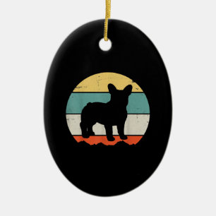 Vintage Retro Bulldog Gift For Dog Dad Dog Mum Ceramic Tree Decoration