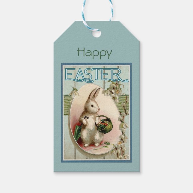 Vintage Retro Bunny Easter     Gift Tags (Front)