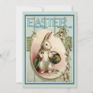 Vintage Retro Bunny Easter Holiday Card