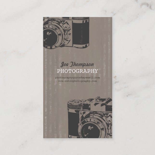 Vintage Retro Camera Photography Business Cards (Front)