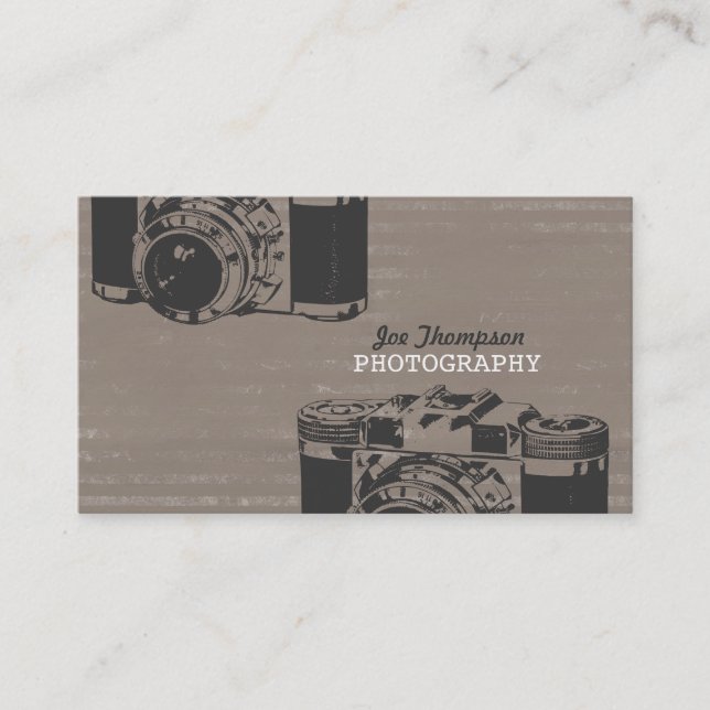 Vintage Retro Camera Professional Photographer Business Card (Front)