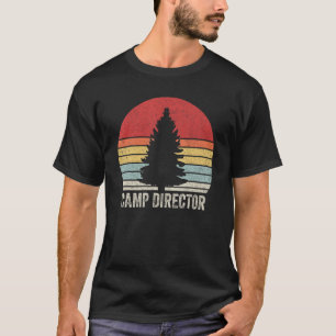 Vintage Retro Camp Director Counsellor Pine Tree T-Shirt