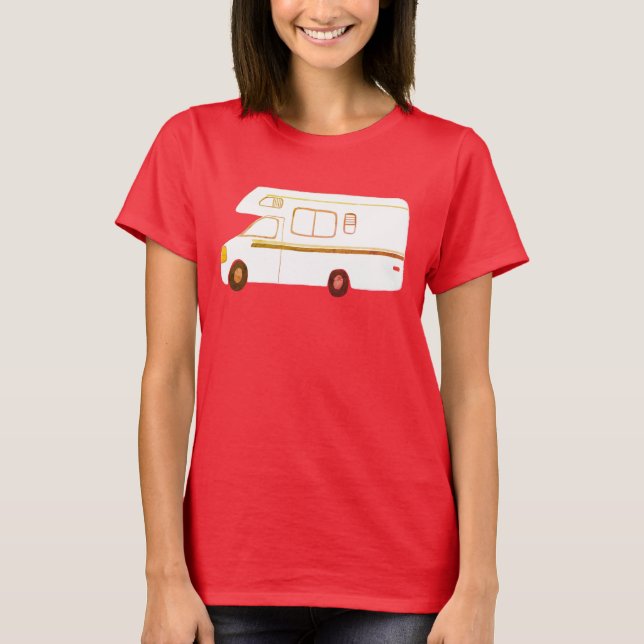 Vintage Retro Camper Motorhome RV T-Shirt (Front)