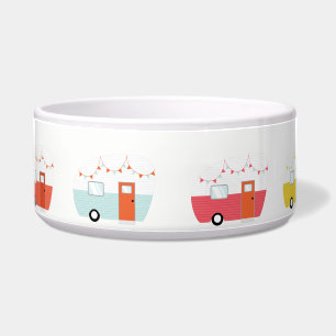 Vintage Retro Camper Trailer Pet Bowl