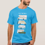 Vintage retro campervan vanlife RV - customise it! T-Shirt<br><div class="desc">Home is where you park it! Sweet tee with a vintage retro campervan. Customise it by adding text to the front or bacK and changing the colours. Check my shop for more!</div>