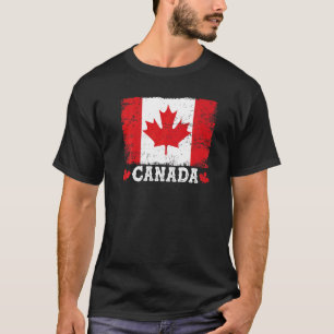 Vintage Retro Canadian Maple Leaf Canada Flag T-Shirt