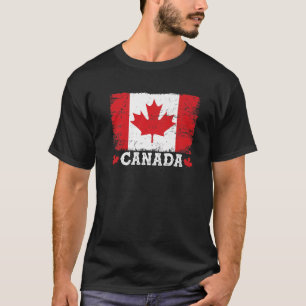 Vintage Retro Canadian Maple Leaf Canada Flag T-Shirt