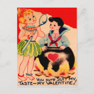 Vintage Retro Cannibal Valentine Card
