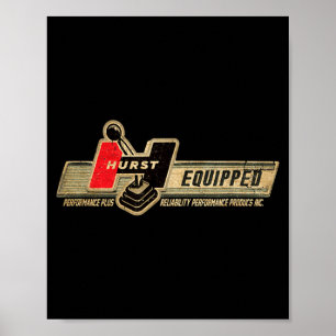 Vintage Retro Car Clic Hurst Performance Drag Race Poster