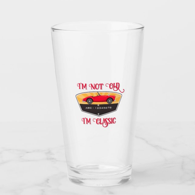 Vintage Retro Car Lover Glass (Front)