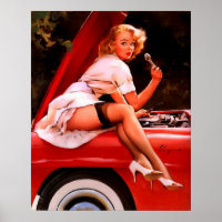 Pin up girl shop poster