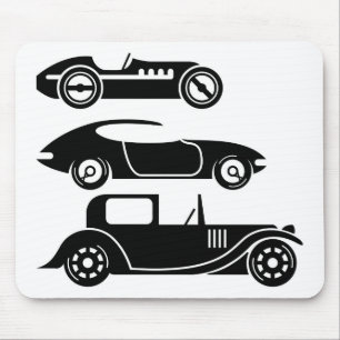 Vintage retro car racing coupe and limo mouse mat